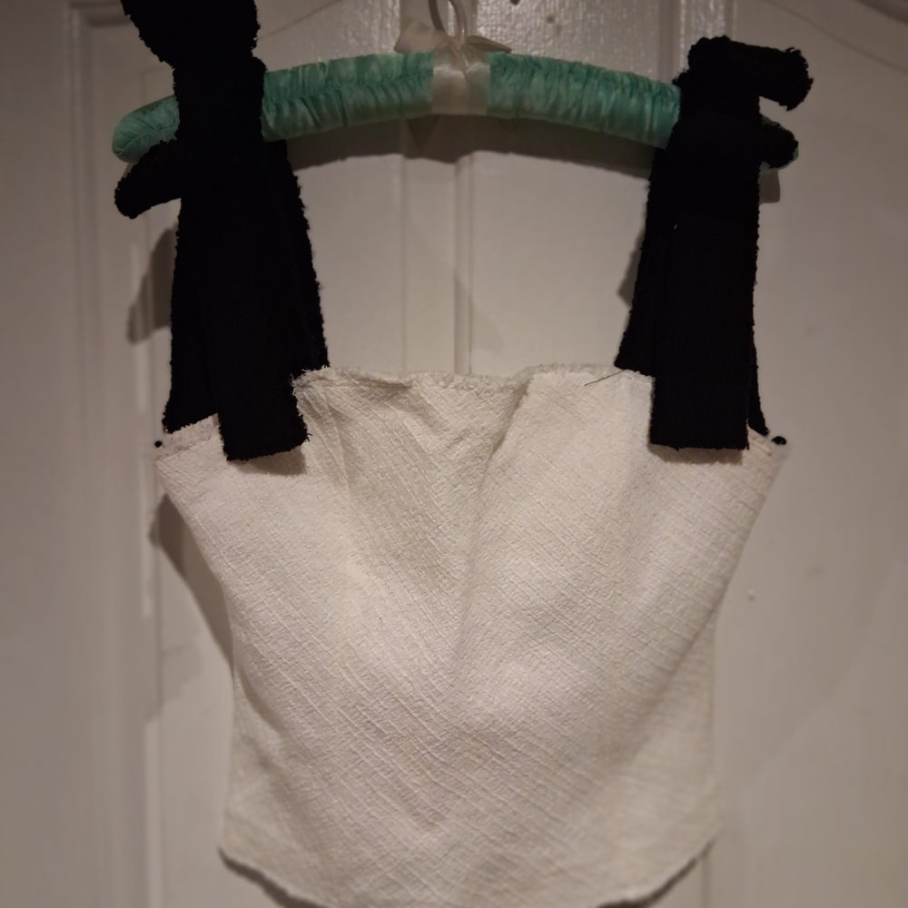 Elegant Black and White Women's Crop Top (From A Runway Collection!)